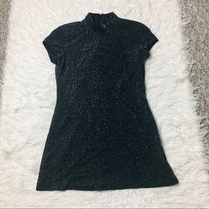 Vintage Datiani Mock Neck Black  Dress Shimmer Size 4